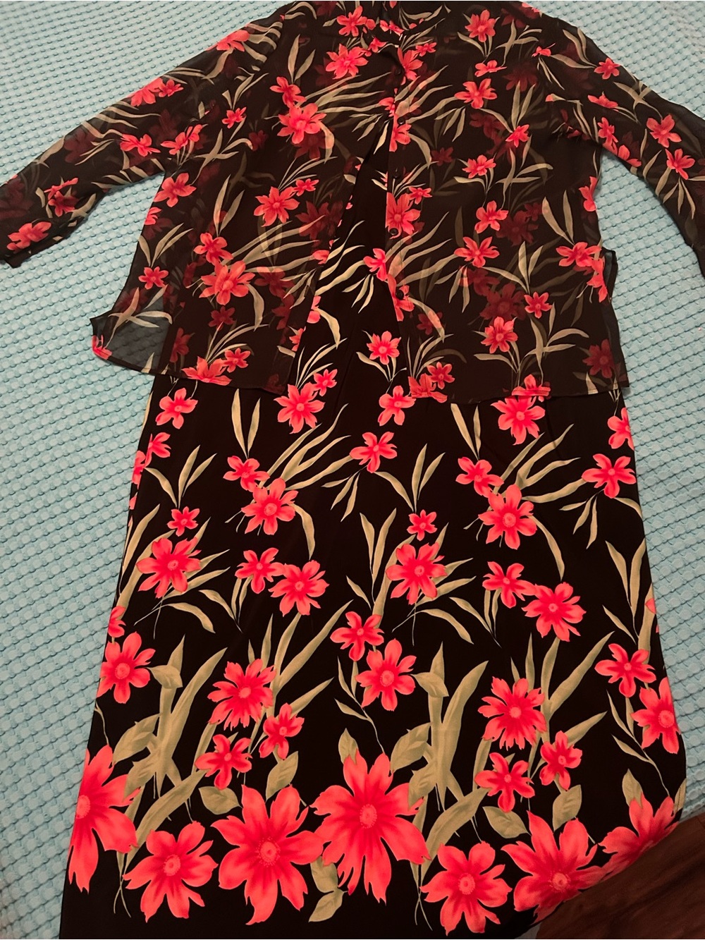 Black Floral Sleeveless Dress with sheer top Jennifer Moore Collection